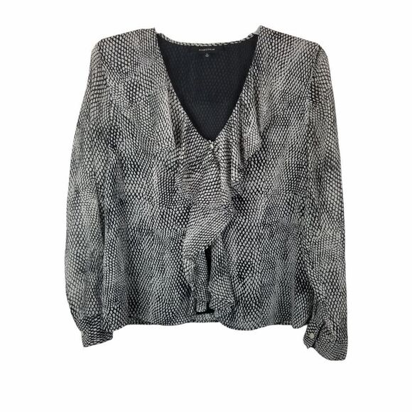 JONES WEARBLACK WHITE RUFFLE TOP. SIZE 14. - Picture 1 of 16